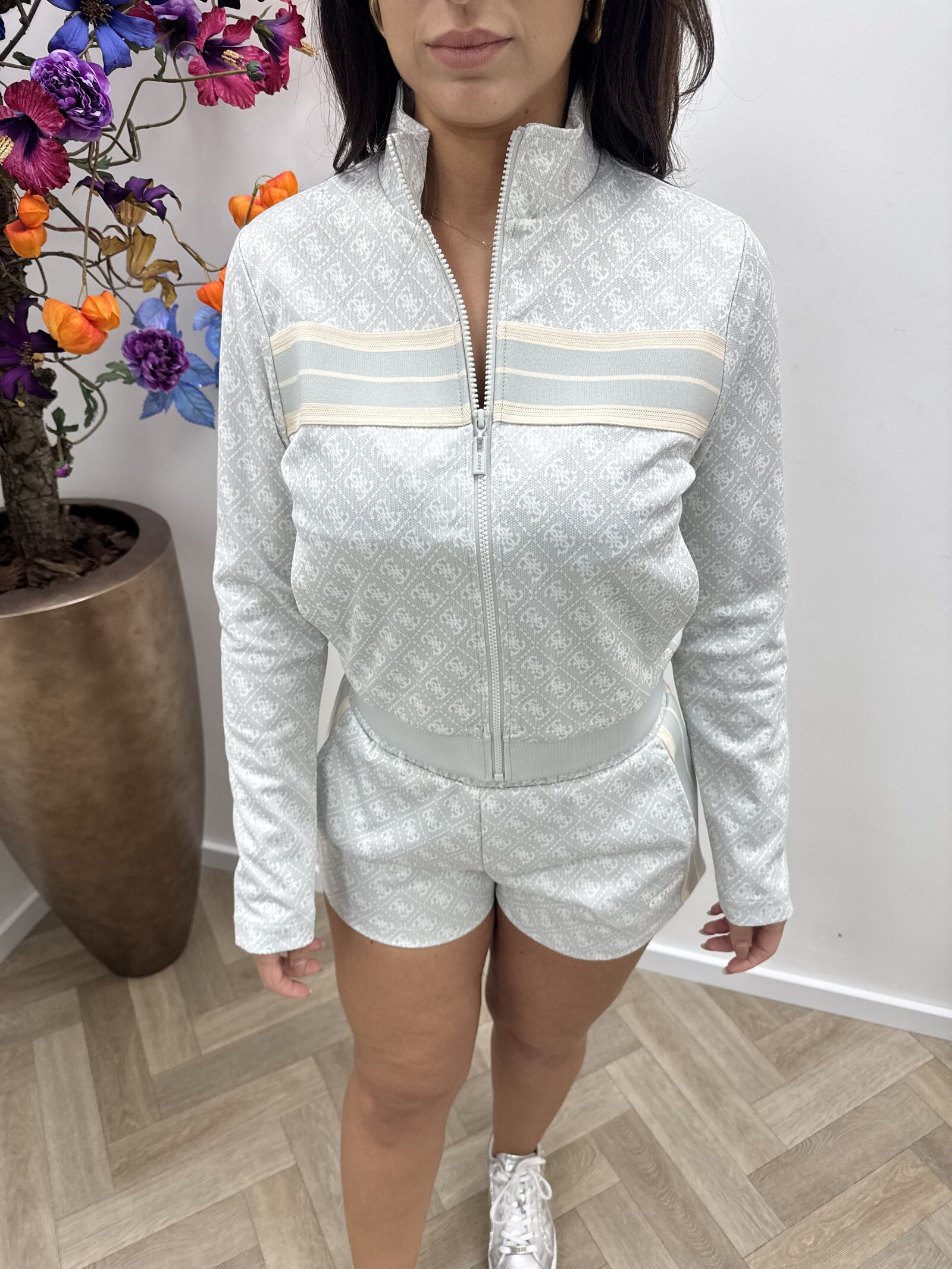 Guess Zip Jacket Allover Logo Mint Guess 1127