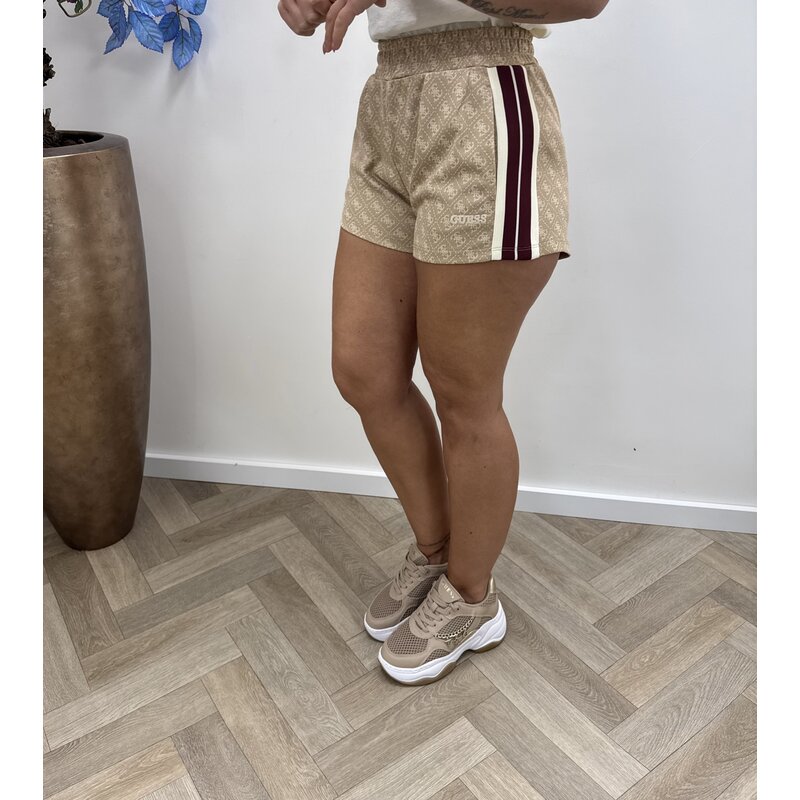 Short Allover Logo Beige Guess 1126