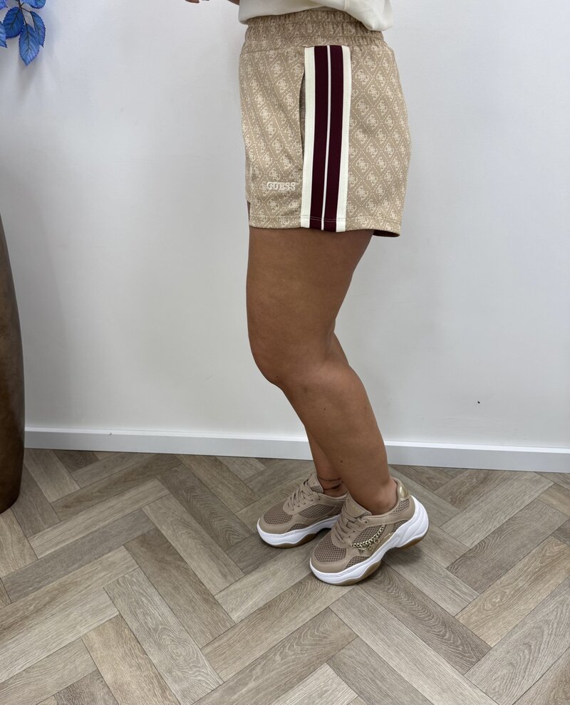 Short Allover Logo Beige Guess 1126