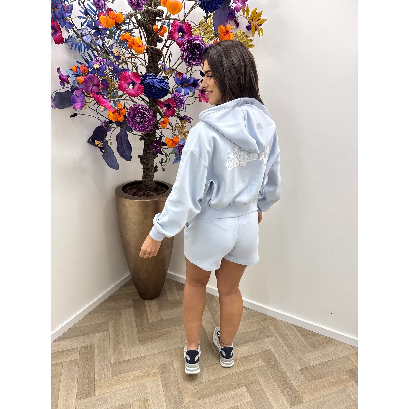 Guess Zip Jacket Habi Scuba Light Blue Guess 1124