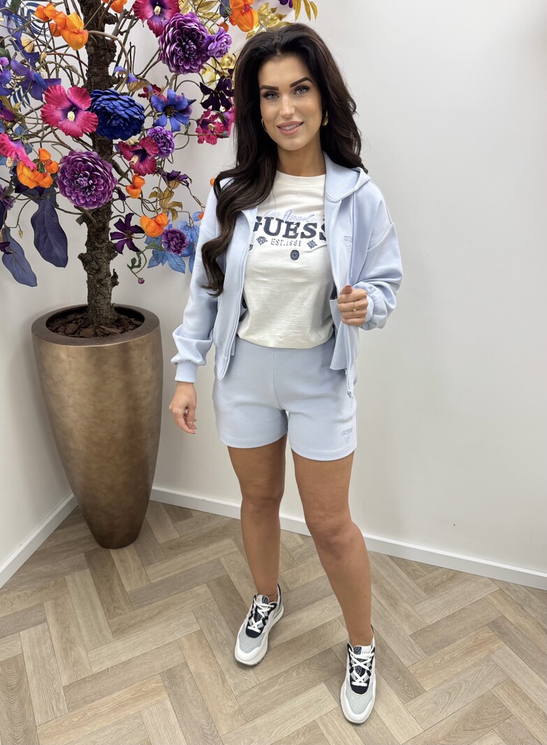 Zip Jacket Habi Scuba Light Blue Guess 1124