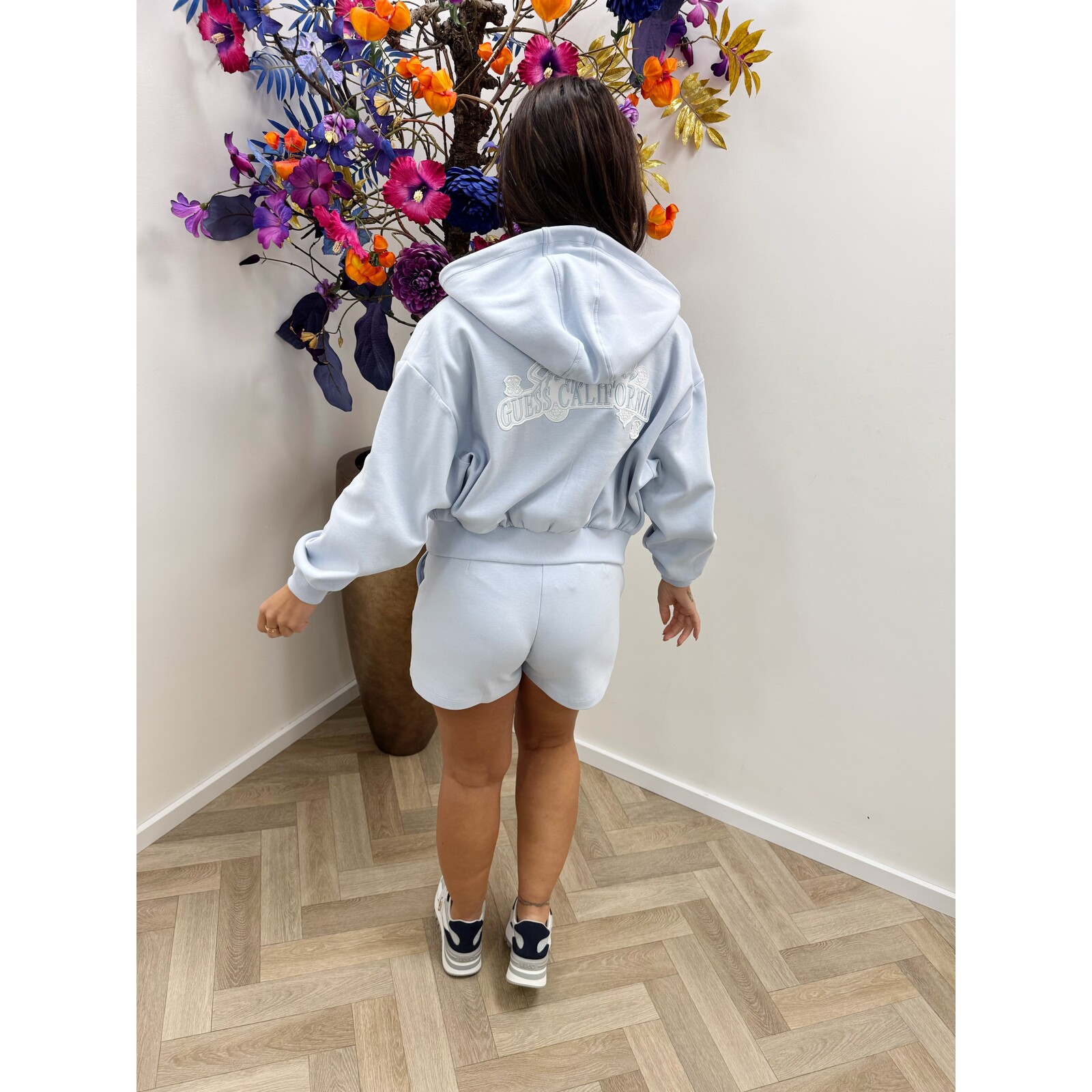 Guess Zip Jacket Habi Scuba Light Blue Guess 1124