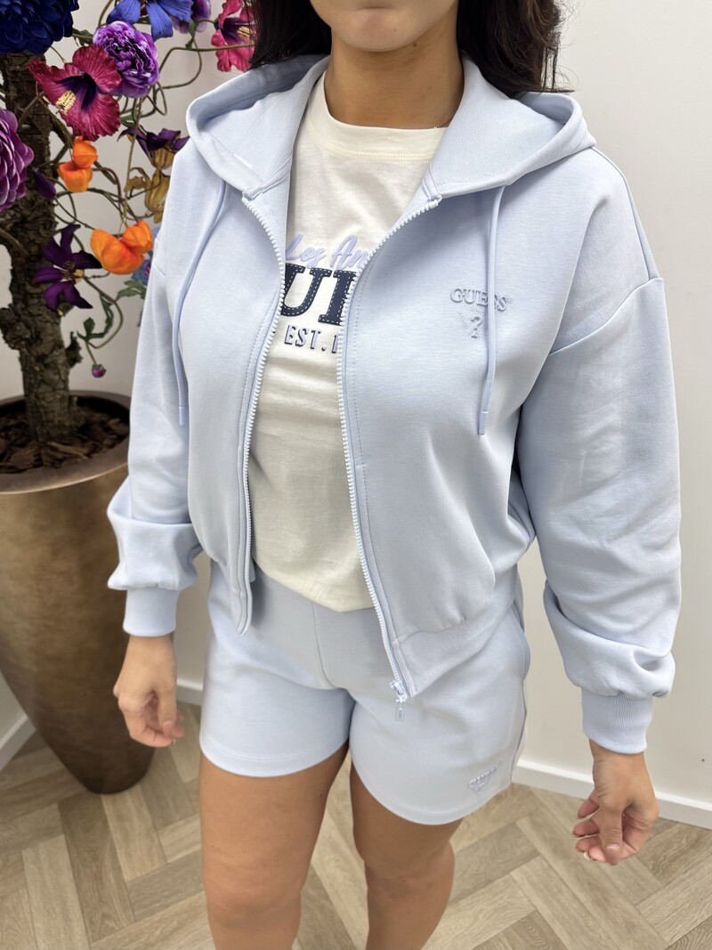Zip Jacket Habi Scuba Light Blue Guess 1124