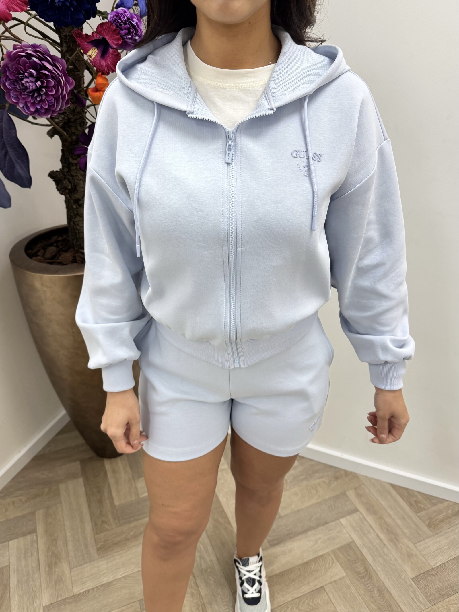 Guess Zip Jacket Habi Scuba Light Blue Guess 1124
