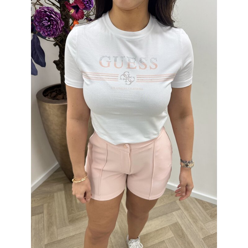 T-shirt Sienna White Pink Guess 1182