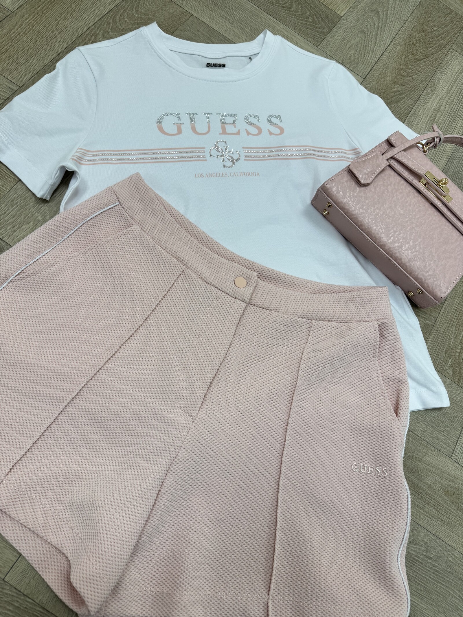 Guess T-shirt Sienna White Pink Guess 1182