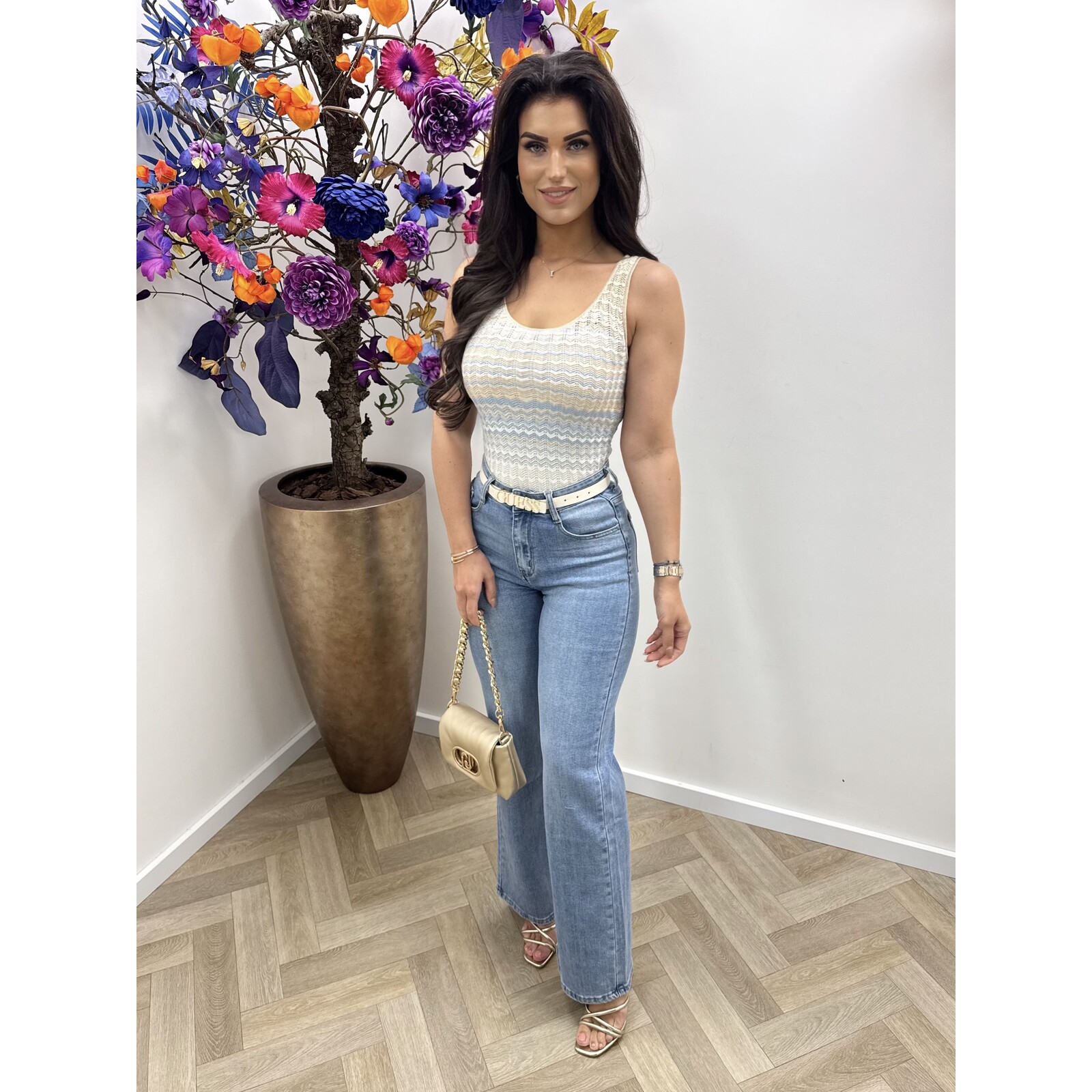 Guess Tank Top Rosalyn Zigzag light blue Guess 1171