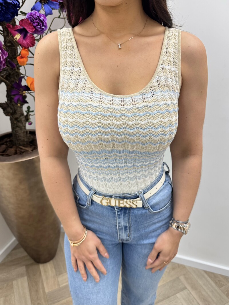 Tank Top Rosalyn Zigzag light blue Guess 1171