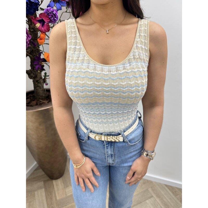 Tank Top Rosalyn Zigzag light blue Guess 1171