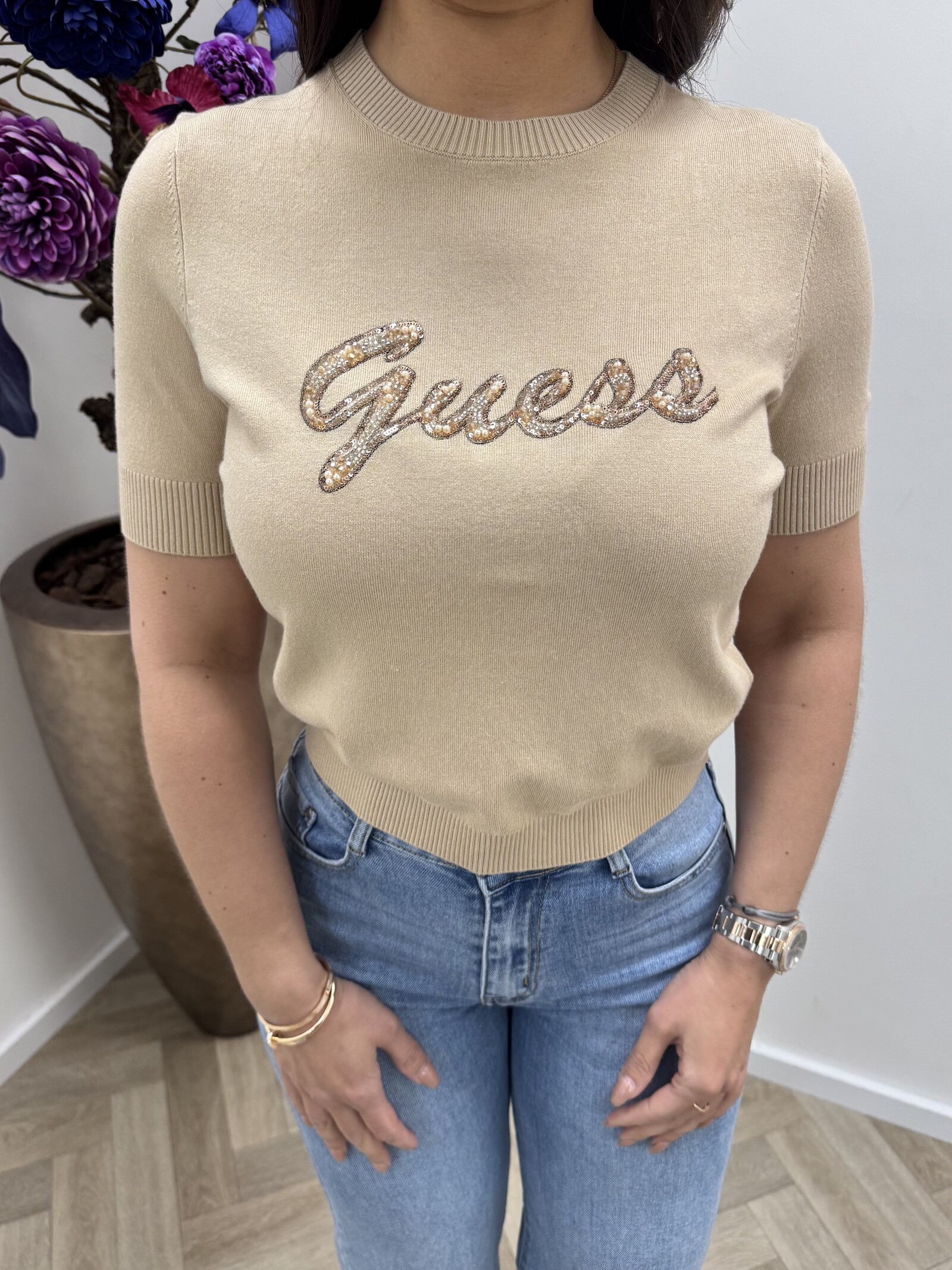 Guess Top Margaret Logo Taupe Guess 1092