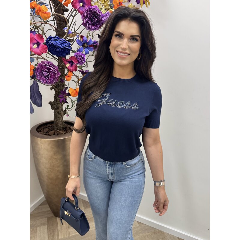 Top Margaret Logo Navy Guess 1093