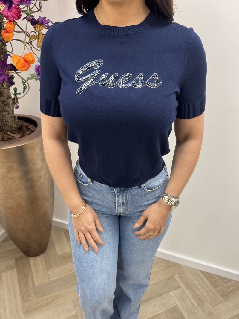 Top Margaret Logo Navy Guess 1093