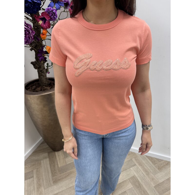 Top 3D script Guess Peach Coral 1091