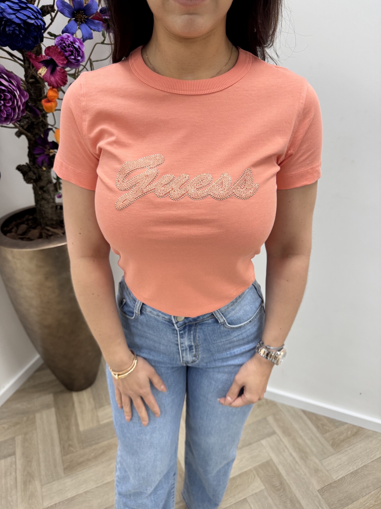 Guess Top 3D script Guess Peach Coral 1091