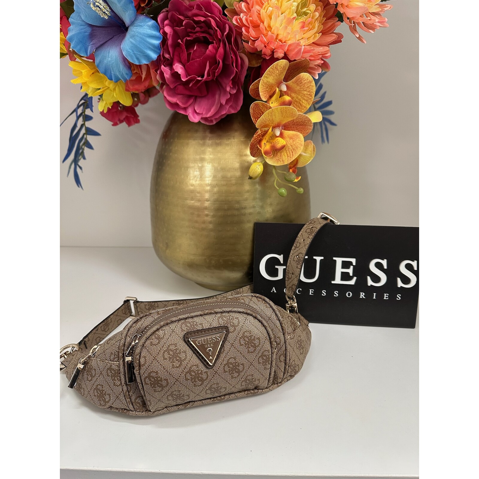 Guess Bumbag Latona Latte Logo Guess 1163