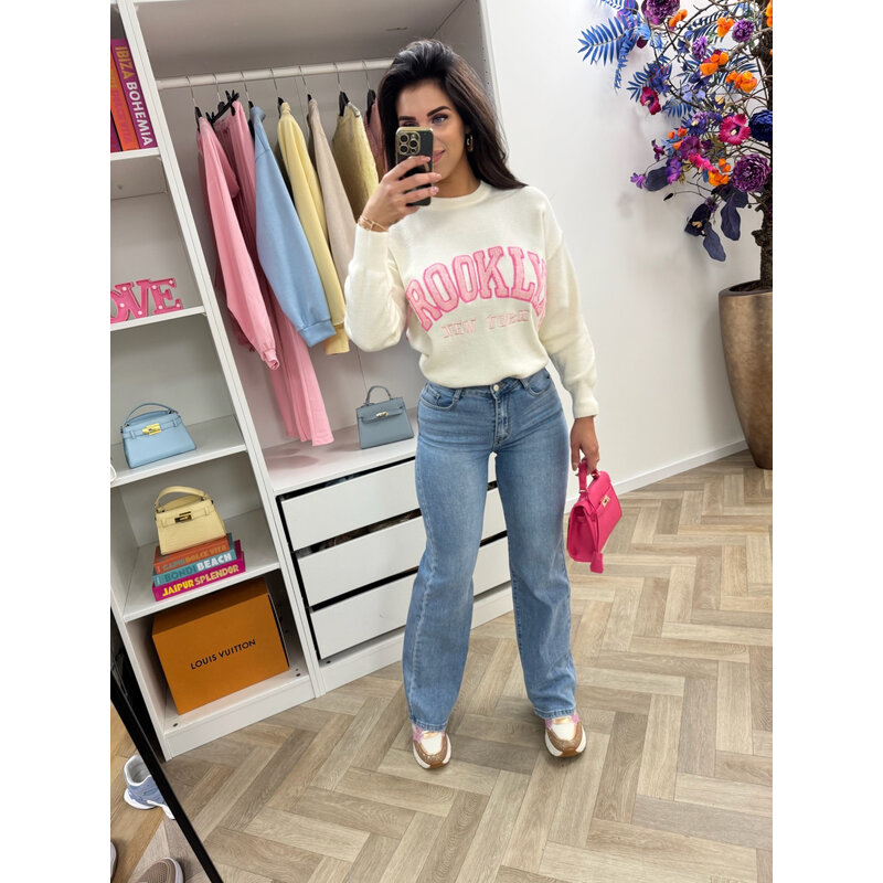 Sweater Teddy Brooklyn M1065 Beige/Pink