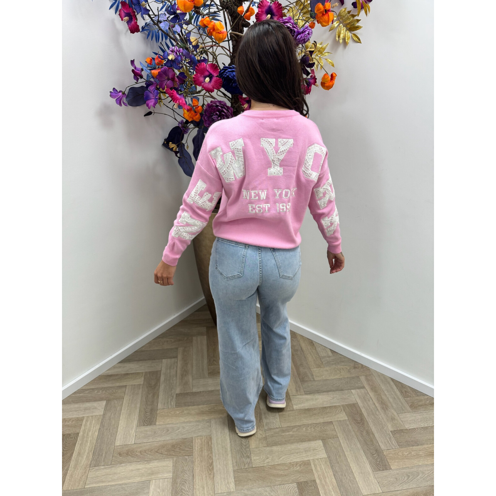 Sweater New York lace  JP-7825 Pink