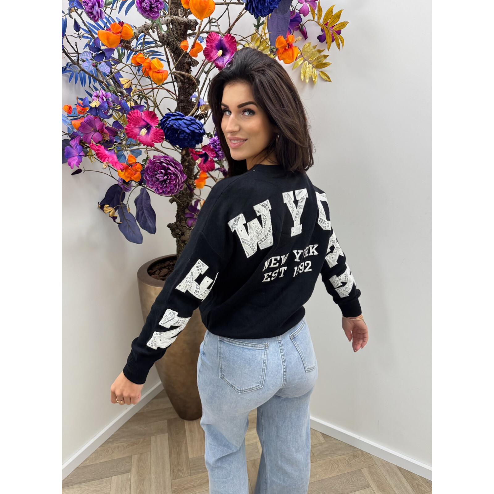 Sweater New York lace  JP-7825 Black