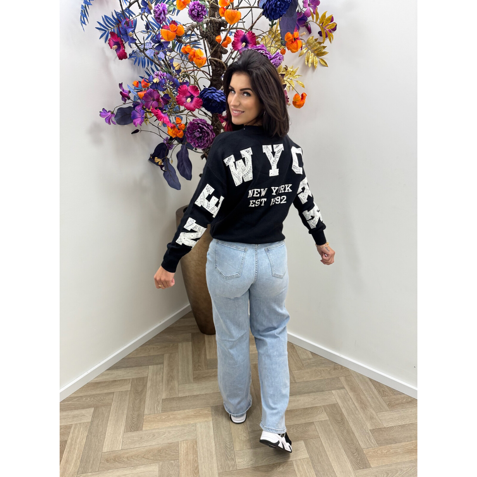 Sweater New York lace  JP-7825 Black