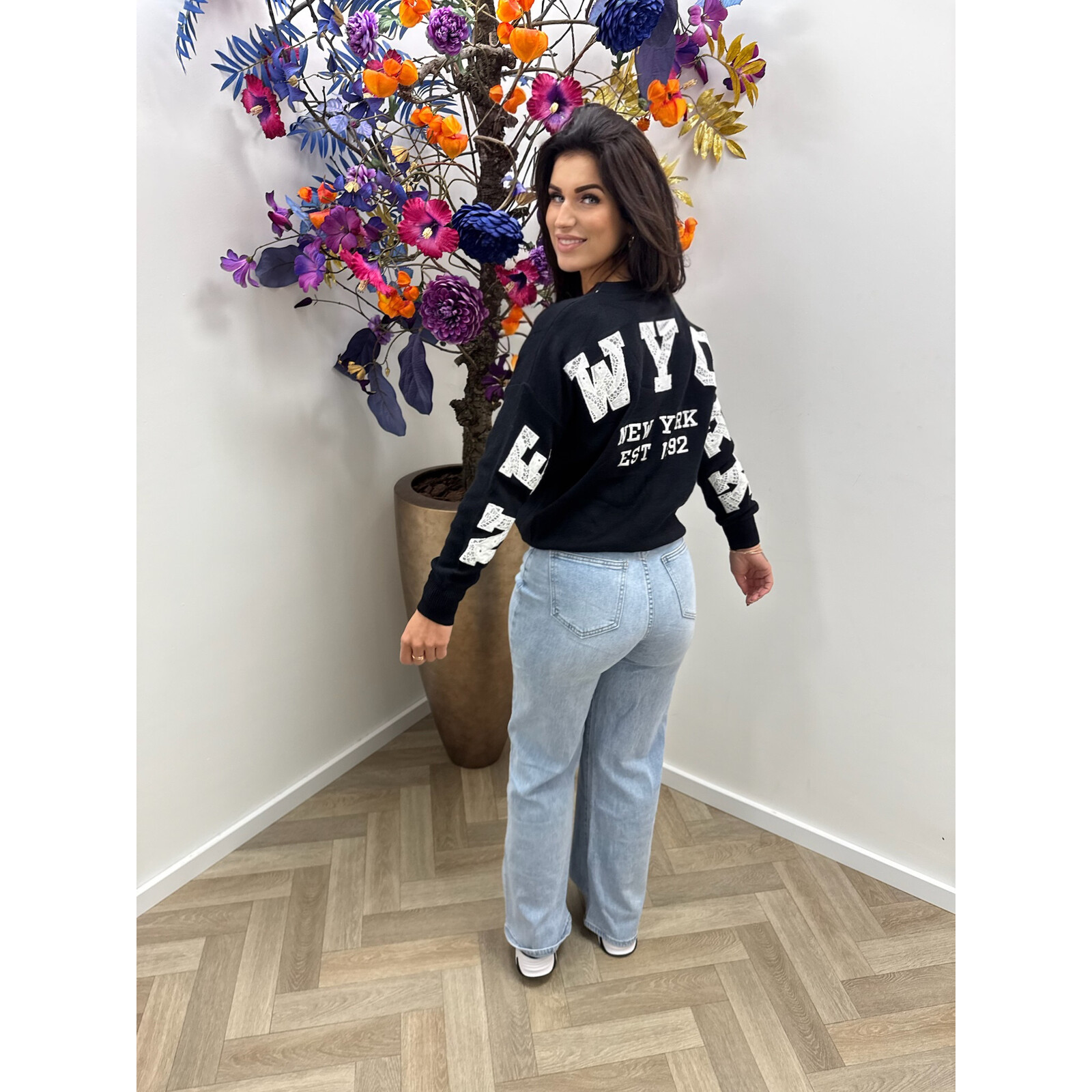 Sweater New York lace  JP-7825 Black