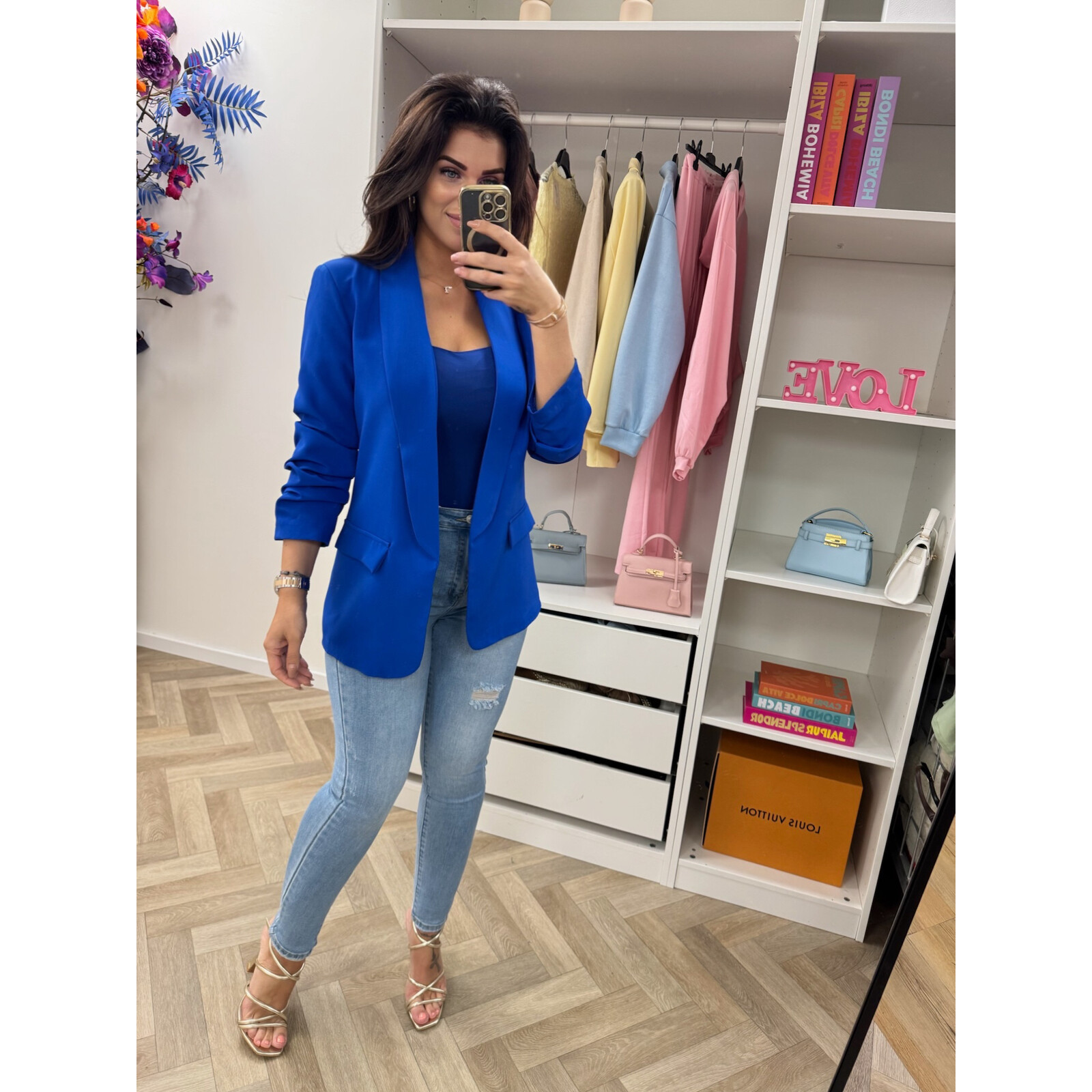 Blazer trendy smock Kobalt