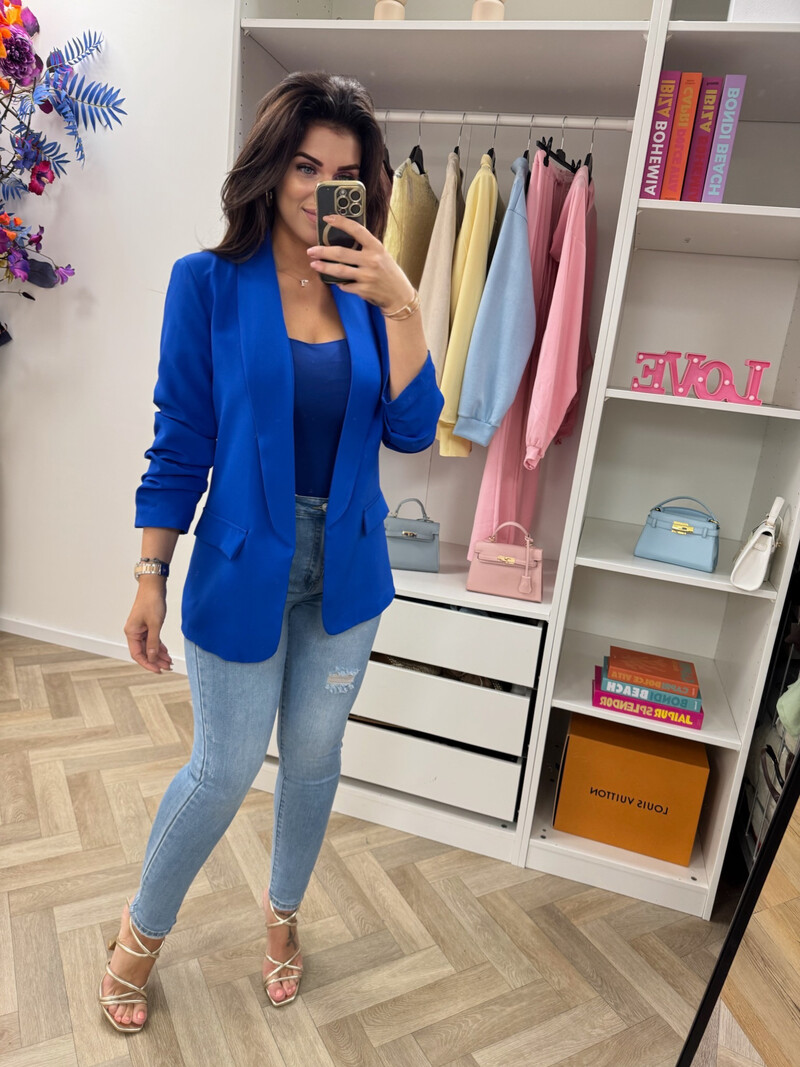 Blazer trendy smock Kobalt
