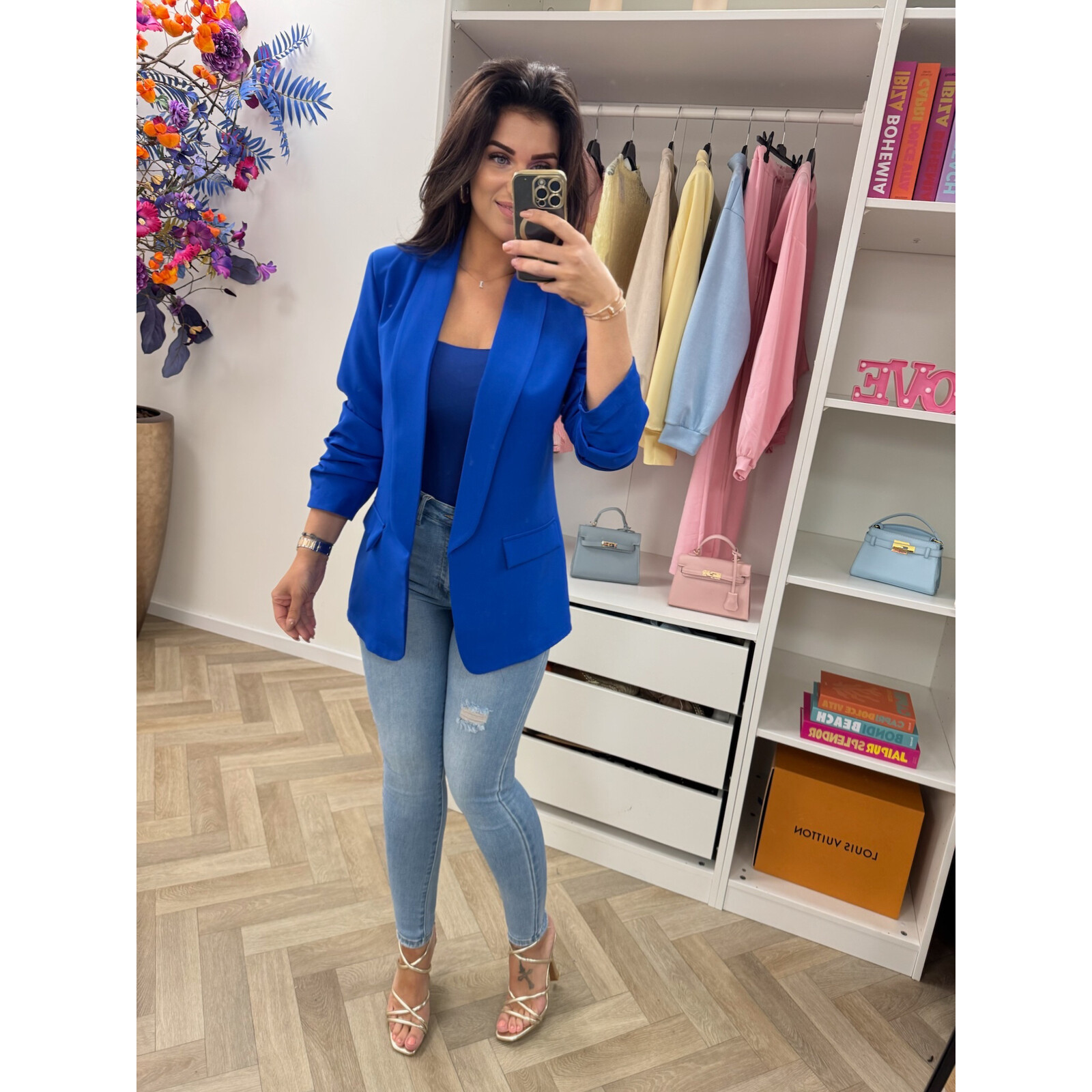 Blazer trendy smock Kobalt