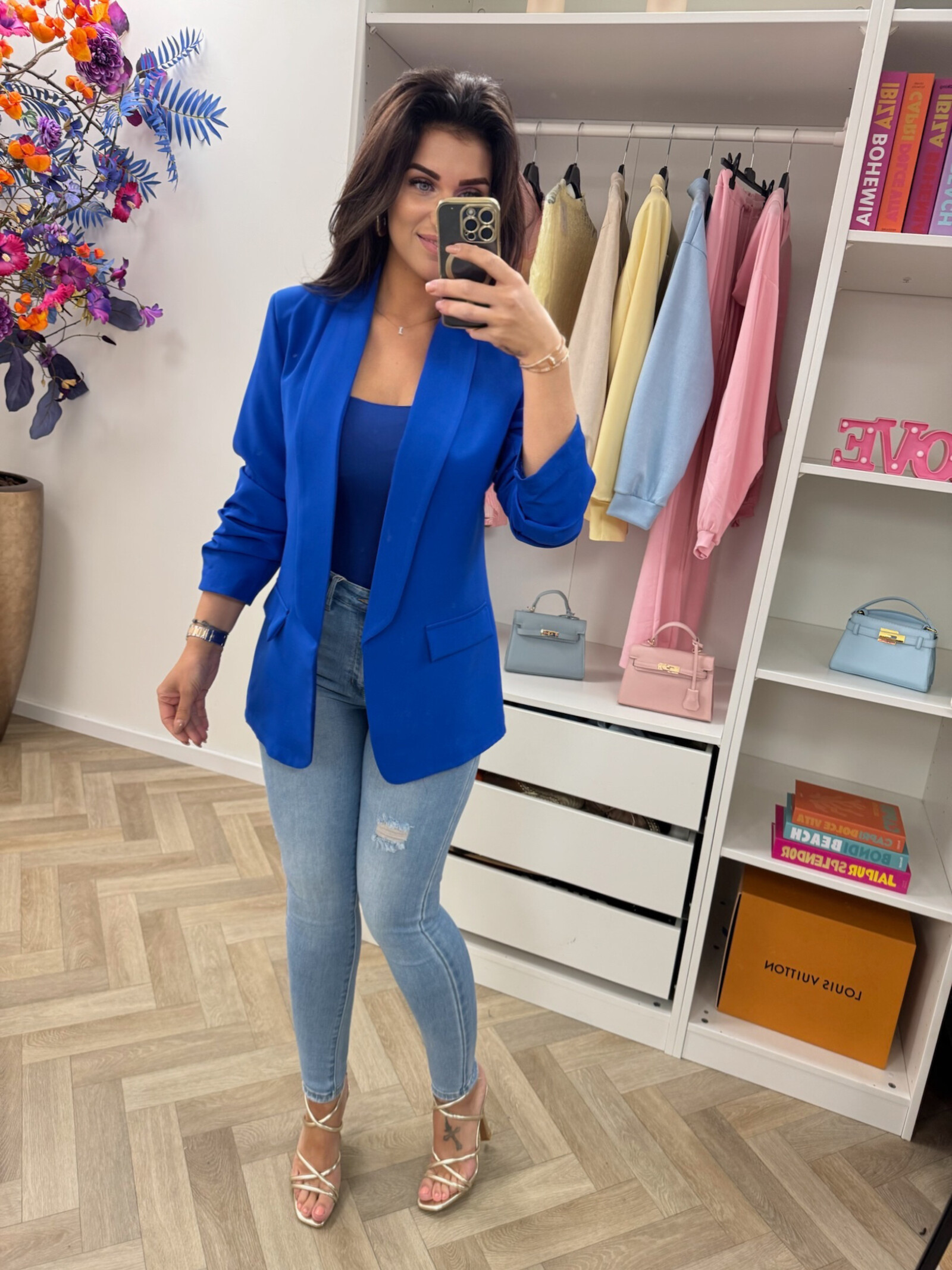 Blazer trendy smock Kobalt