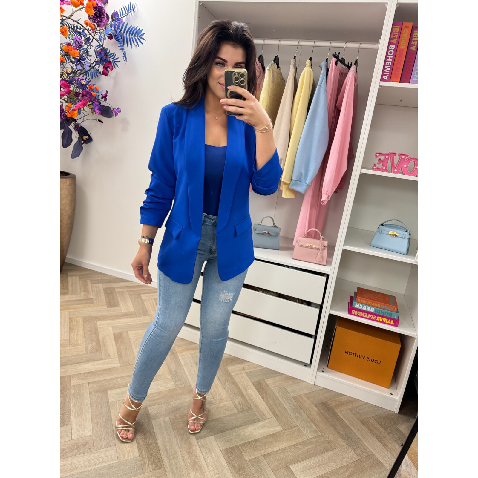 Blazer trendy smock Kobalt