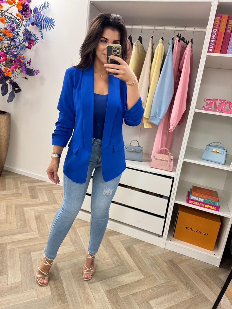 Blazer trendy smock Kobalt