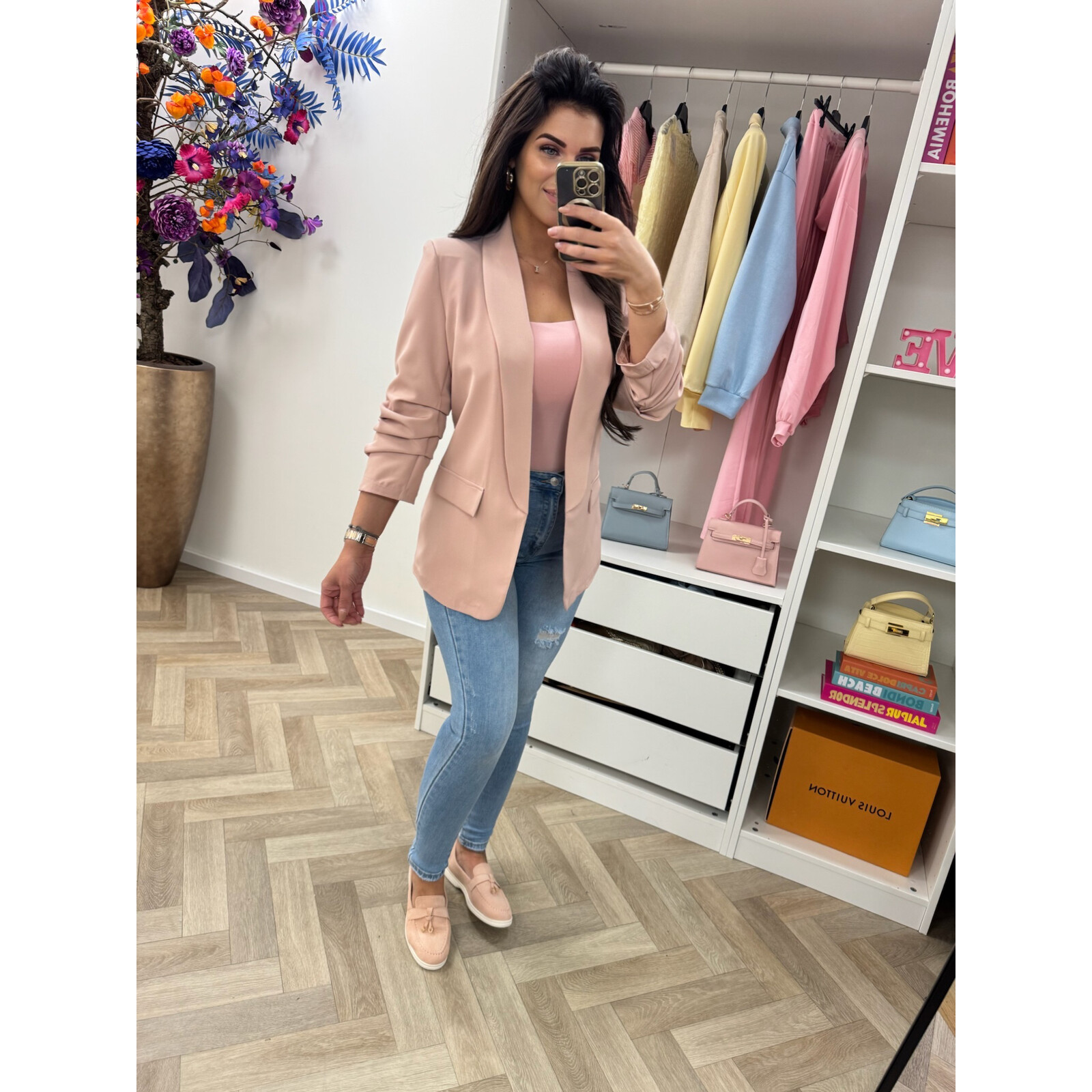 Blazer trendy smock Old Pink
