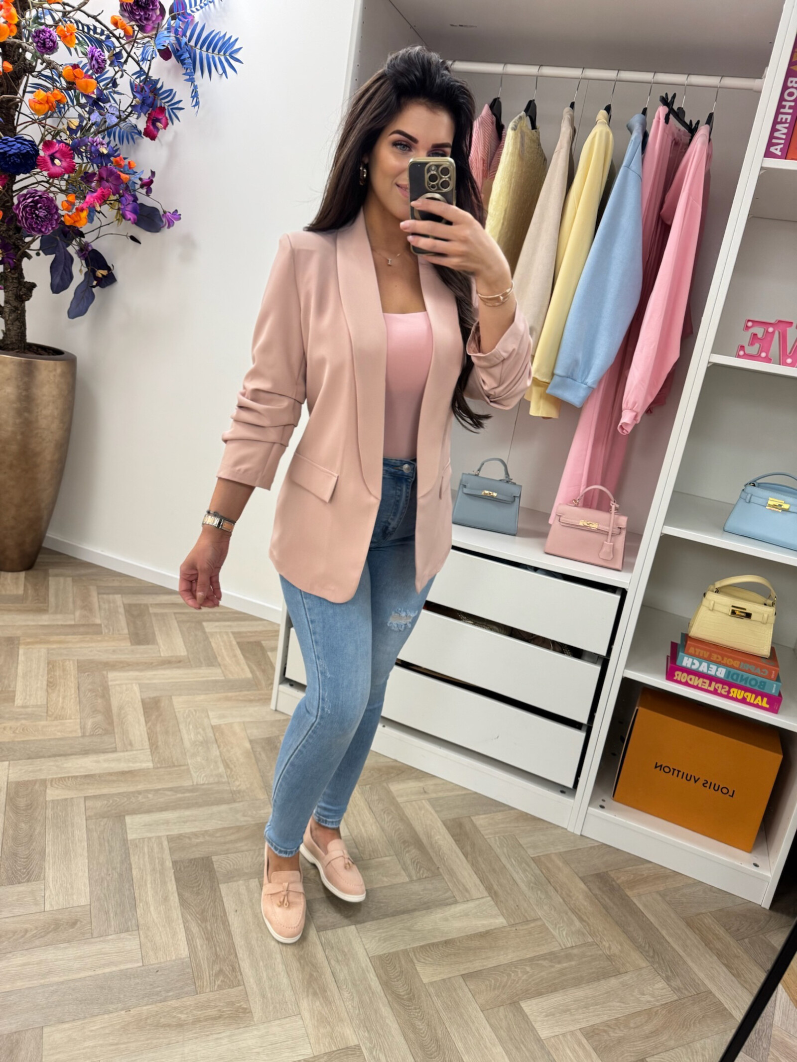 Blazer trendy smock Old Pink
