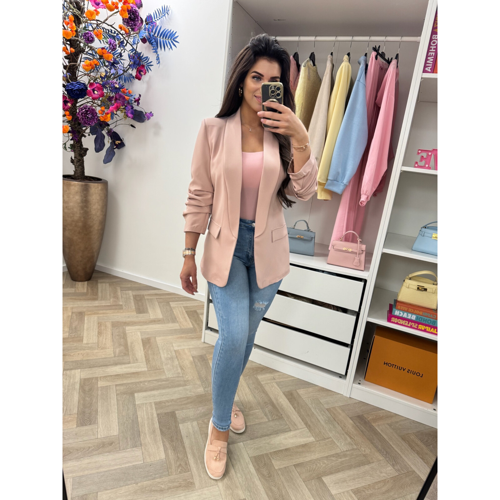Blazer trendy smock Old Pink