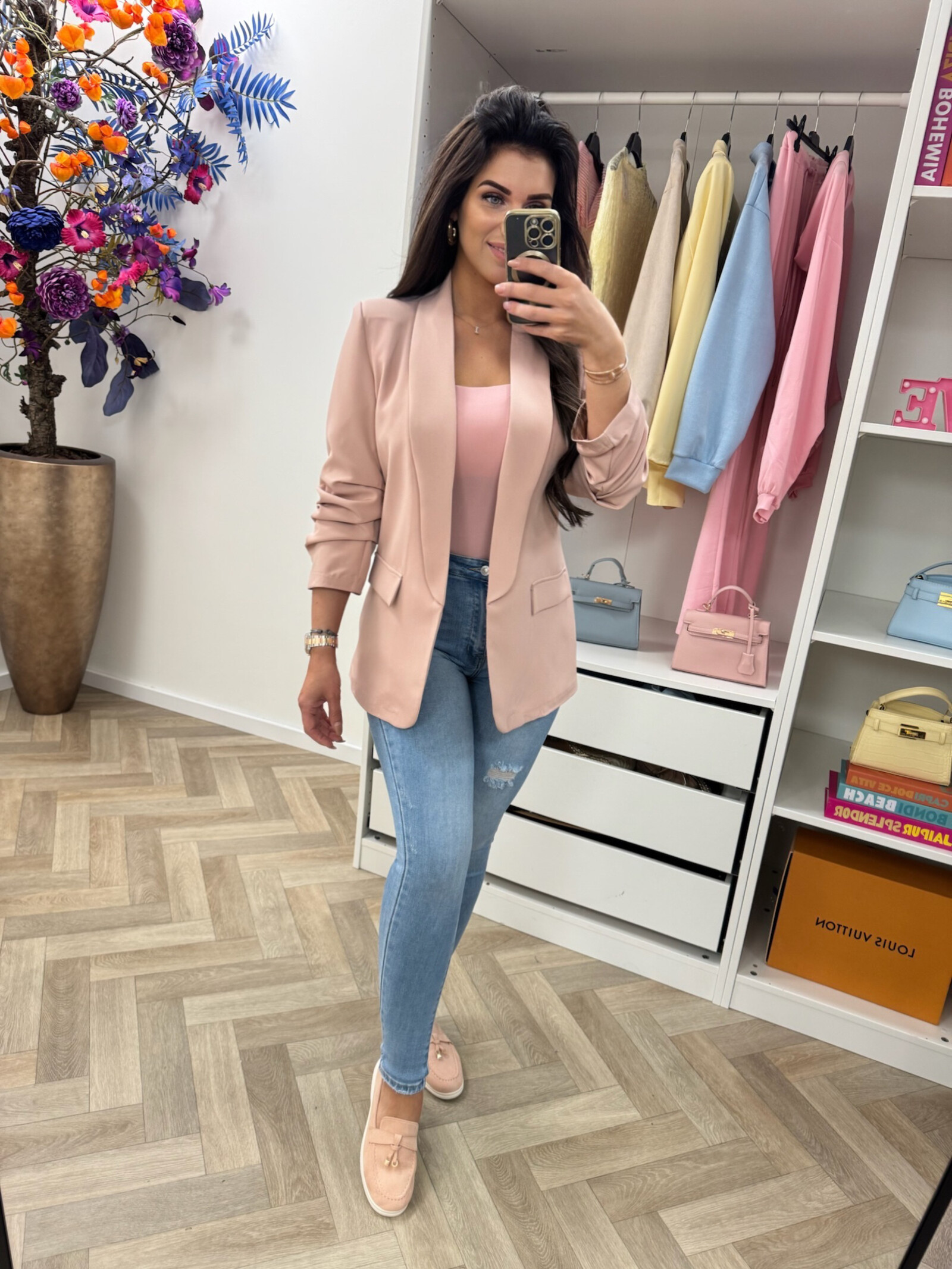 Blazer trendy smock Old Pink