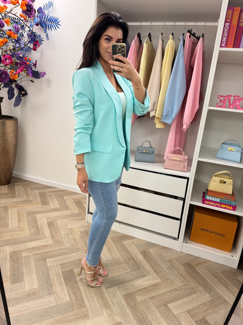 Blazer trendy smock Turquoise