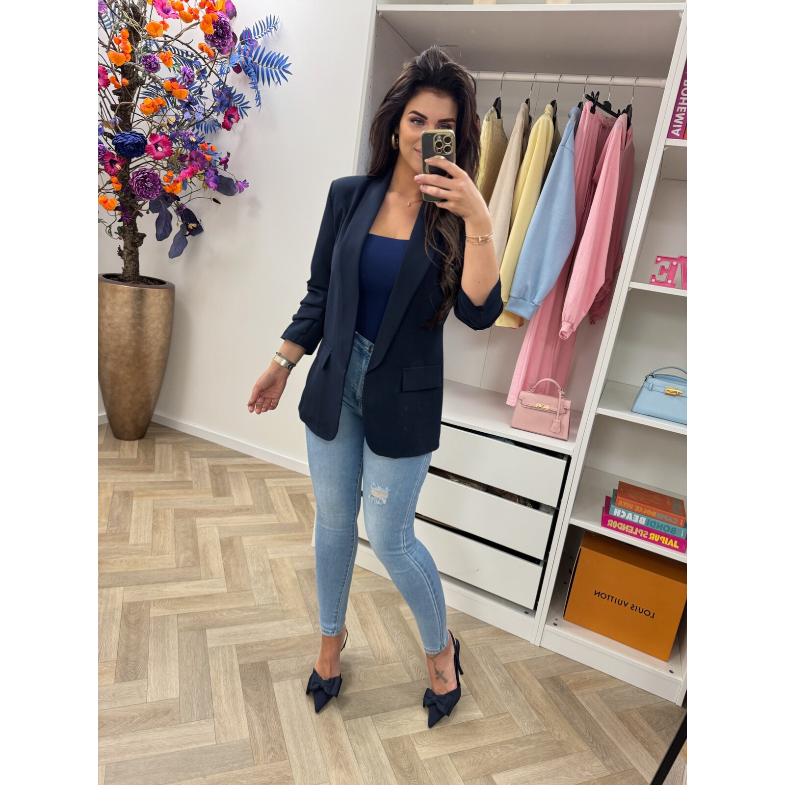 Blazer trendy smock Navy