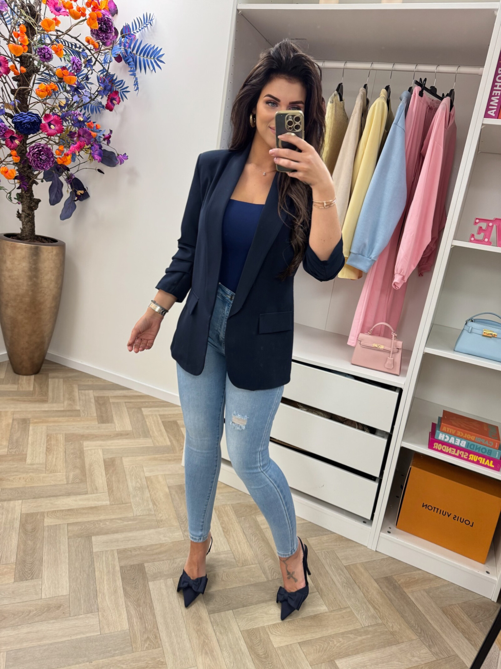 Blazer trendy smock Navy