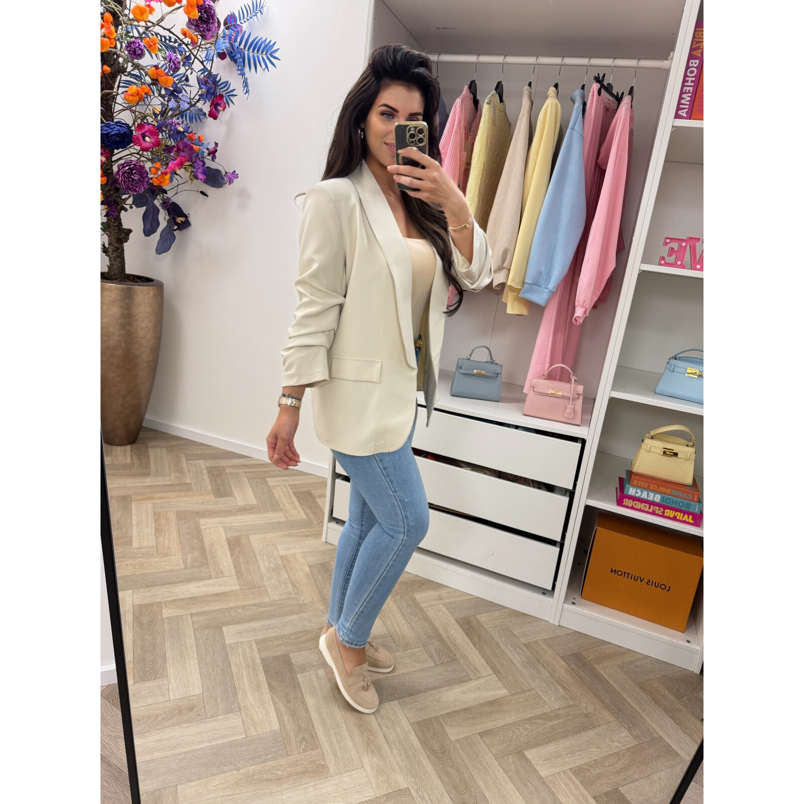 Blazer trendy smock Beige