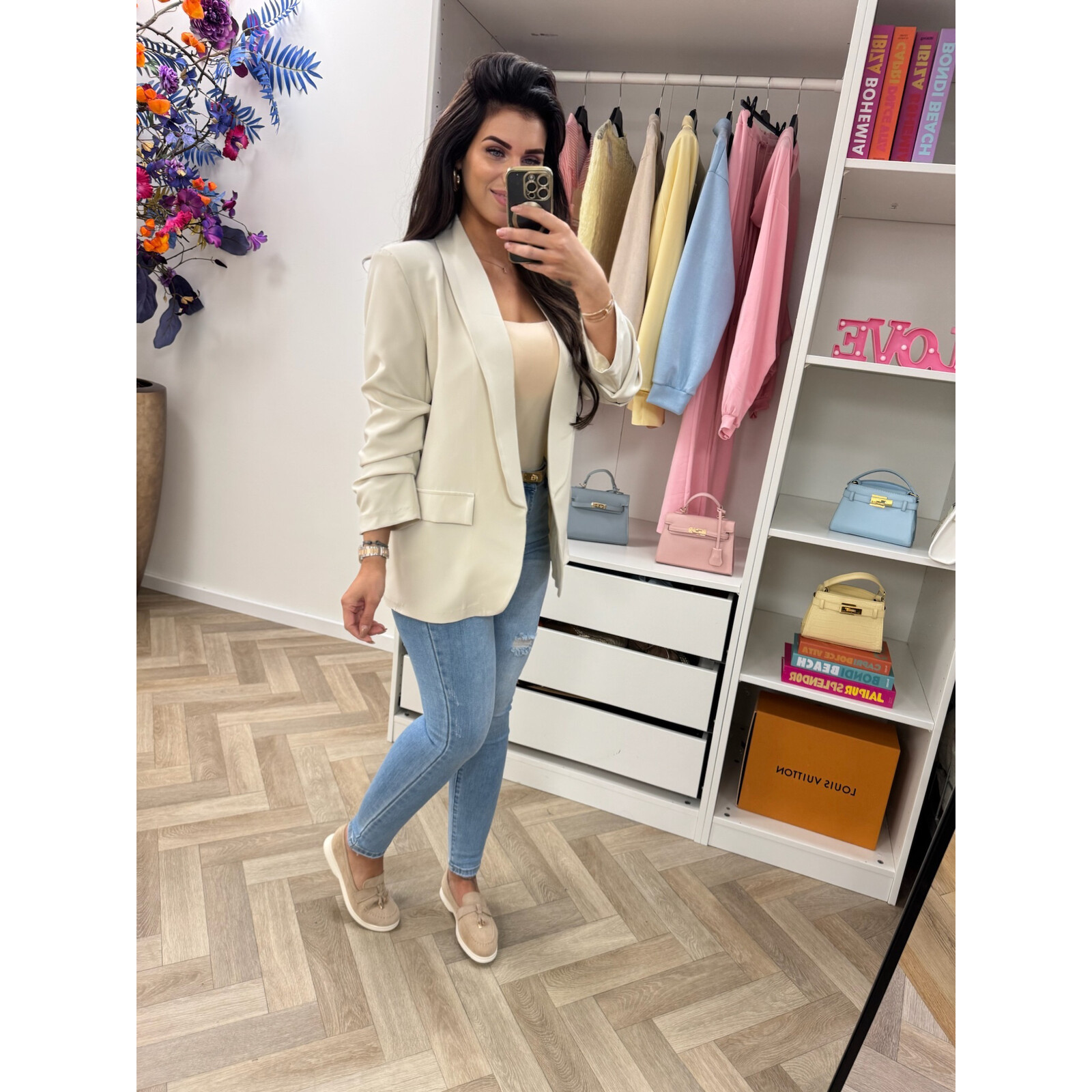 Blazer trendy smock Beige