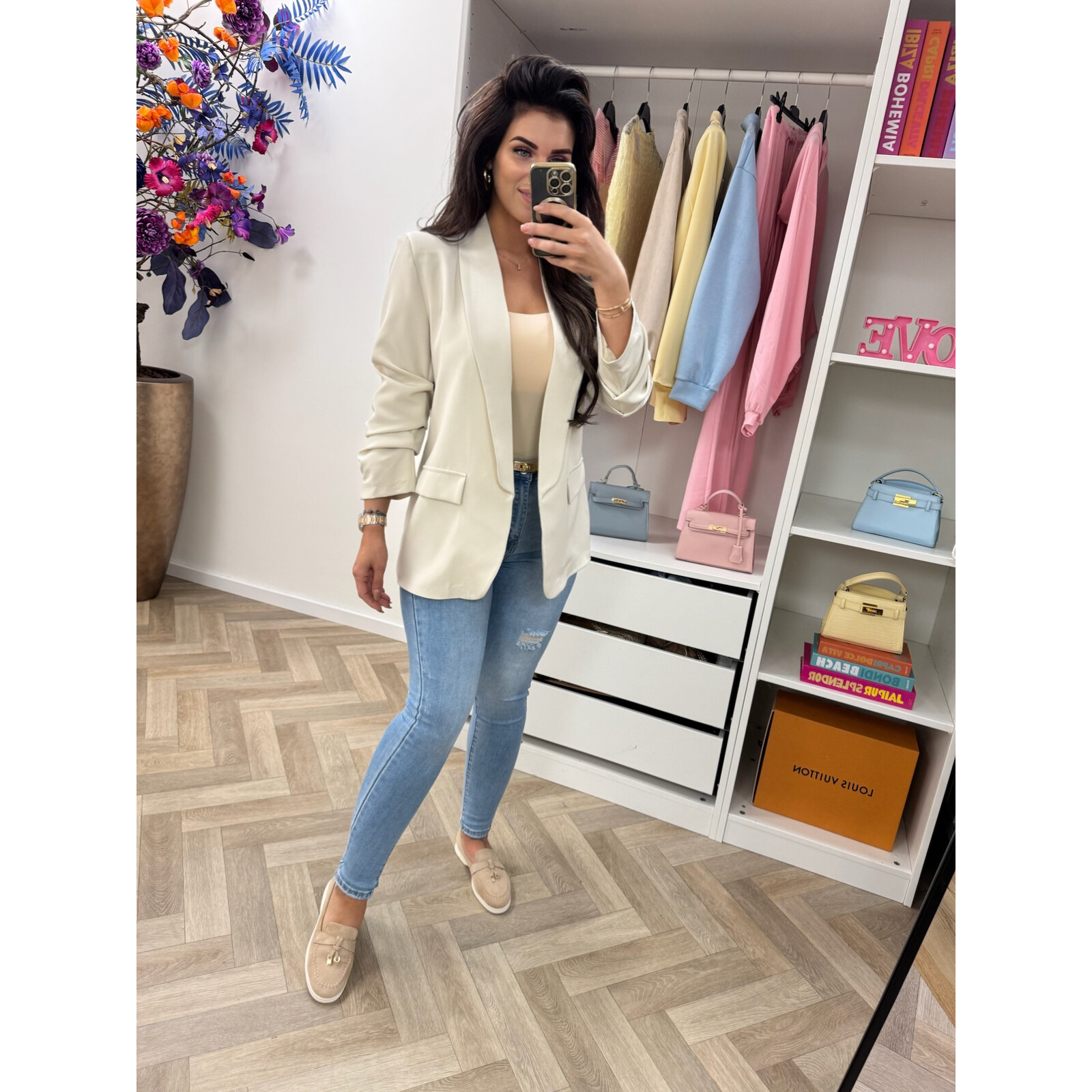 Blazer trendy smock Beige