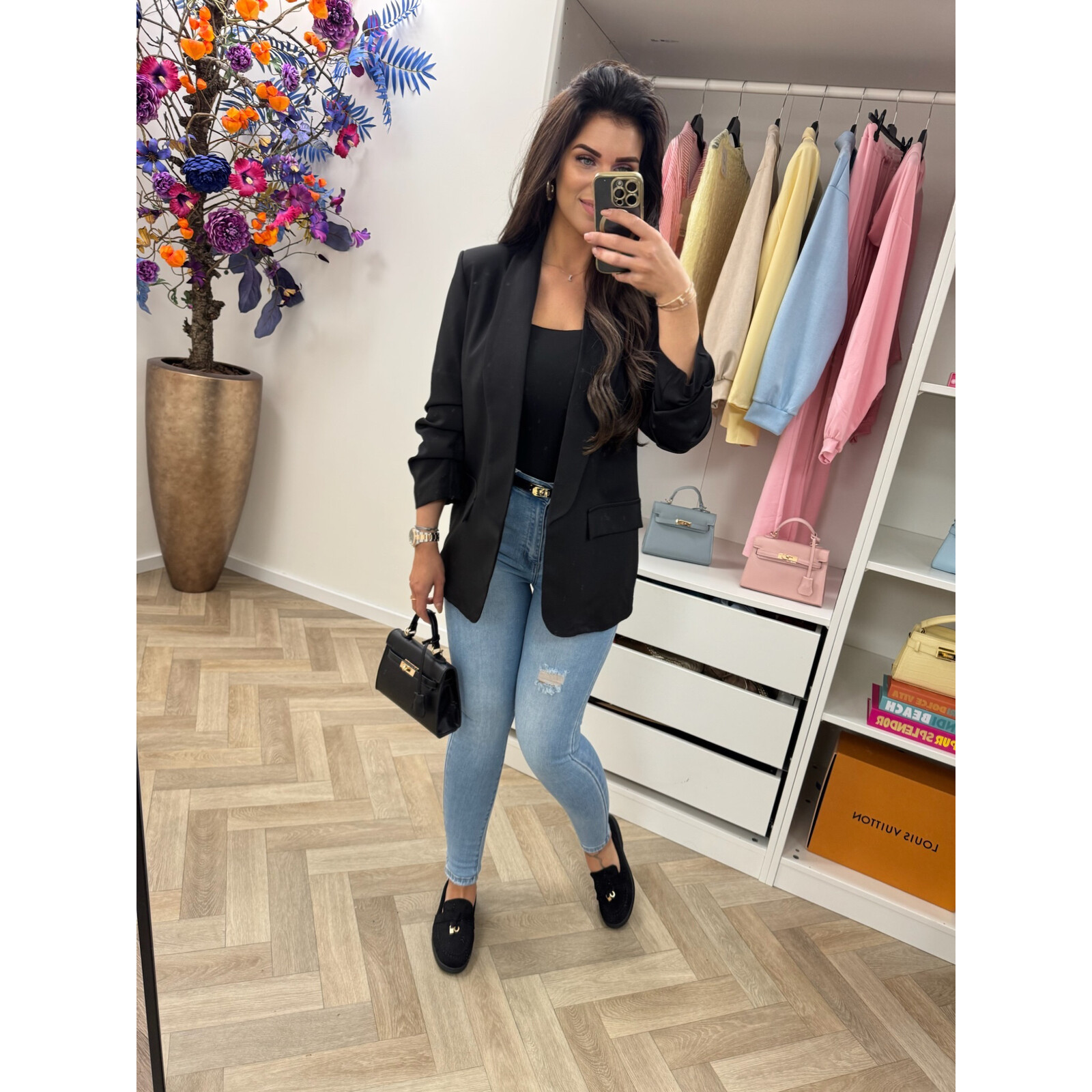 Blazer trendy smock Black