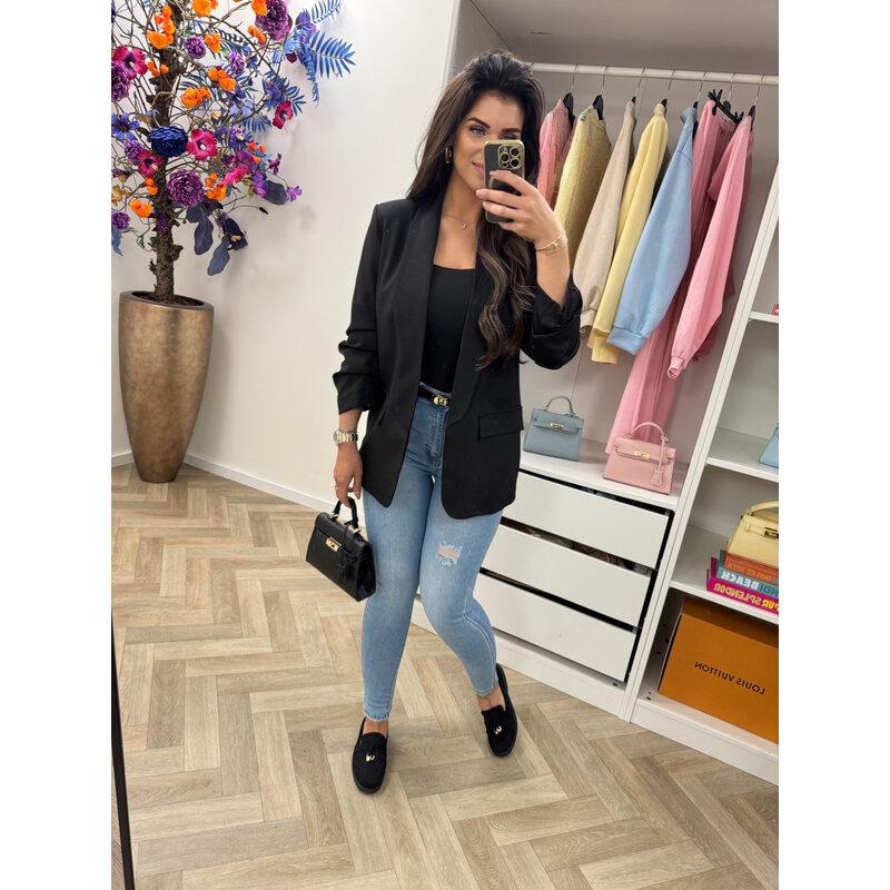 Blazer trendy smock Black