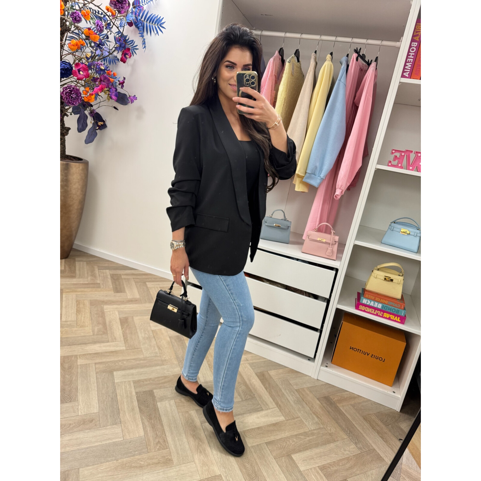 Blazer trendy smock Black