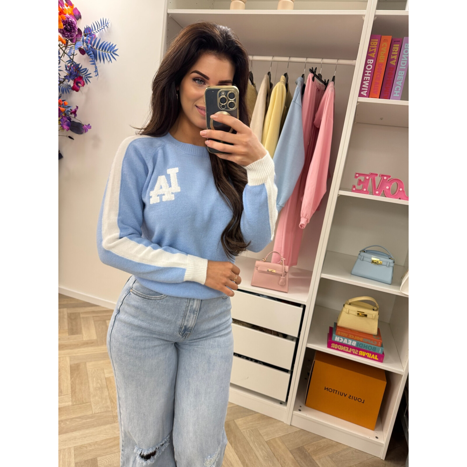 Sweater Teddy LA Light Blue  AM628