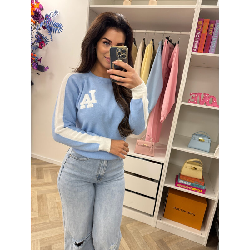 Sweater Teddy LA Light Blue  AM628