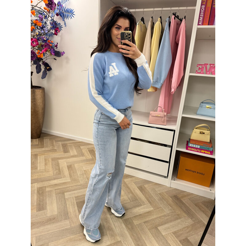 Sweater Teddy LA Light Blue  AM628