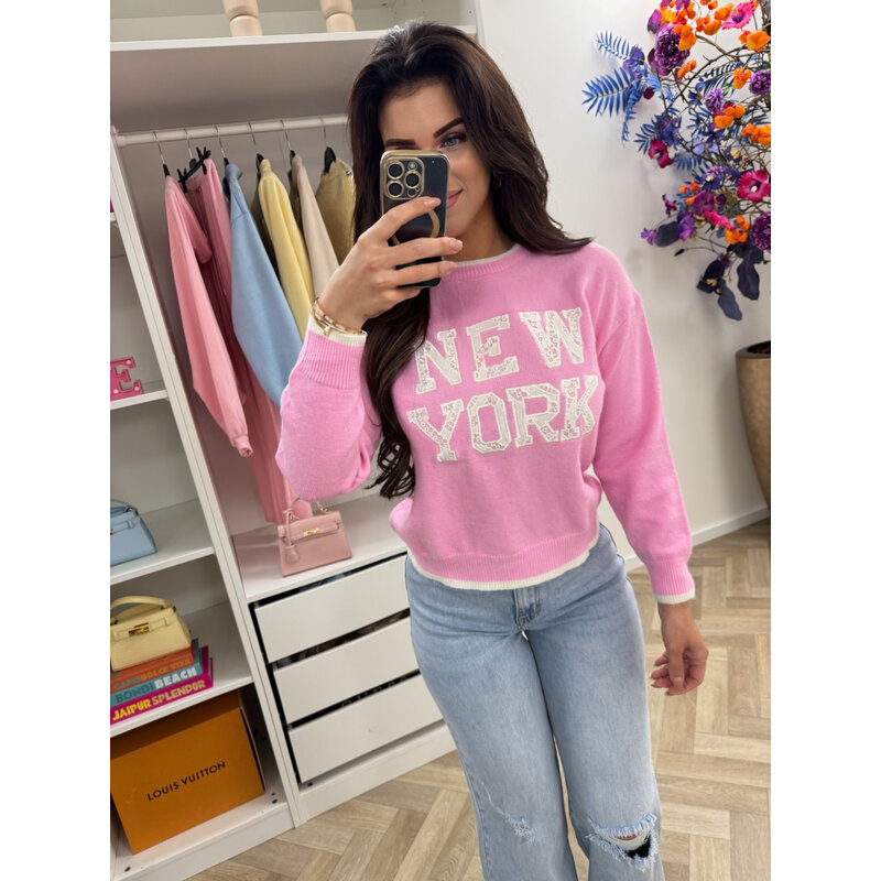 Sweater New York lace AM607 Pink