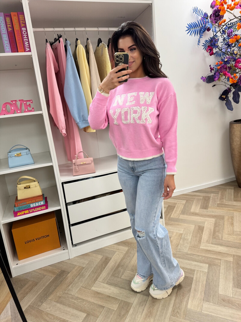 Sweater New York lace AM607 Pink