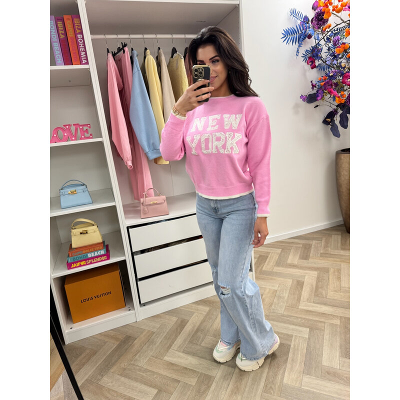 Sweater New York lace AM607 Pink
