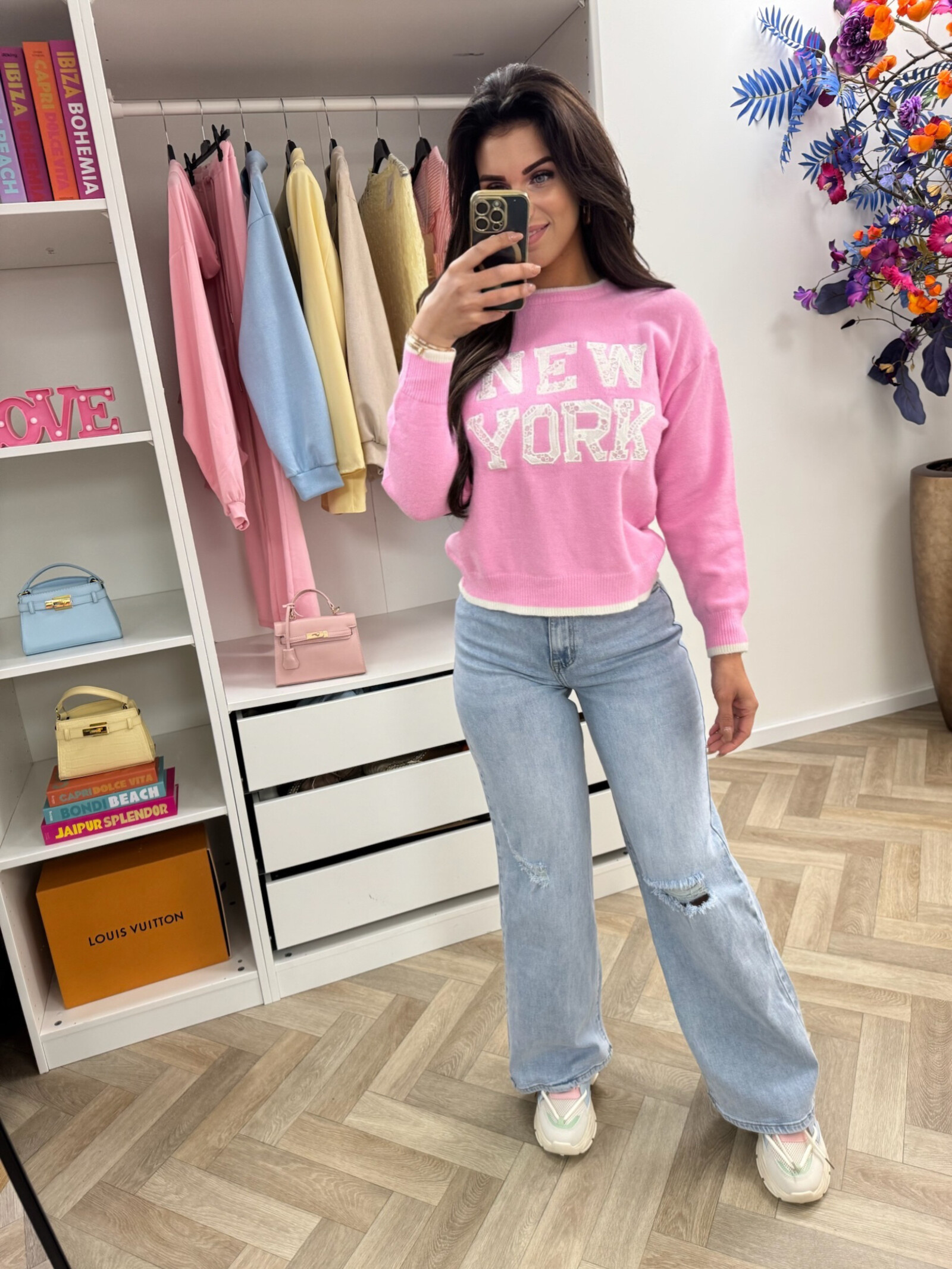 Sweater New York lace AM607 Pink